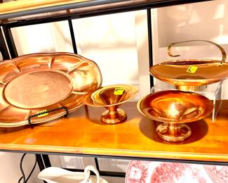 Copper serving pieces