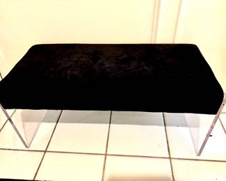 Sleek lucite base black bench