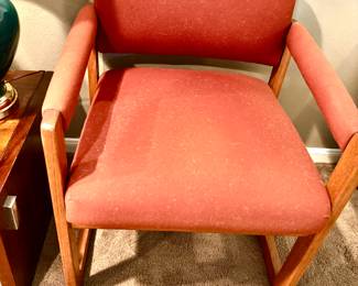 Pair of MCM wood frame chairs
