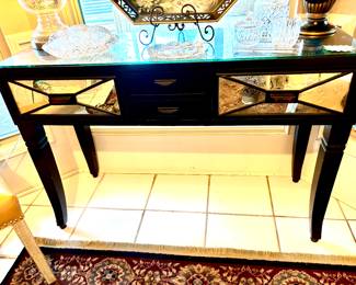 Glam black/mirror console