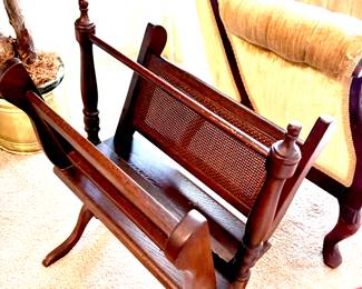 Vintage wood/cane magazine holder