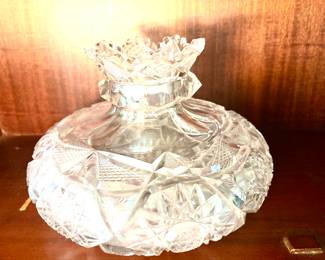 Rare antique large cut glass vase