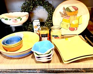Colorful serving pieces