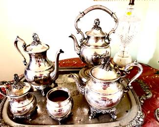 Marvelous silver plate tea set