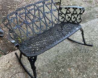 Very ornate rocking bench on presale