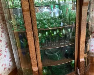 More uranium glass pieces, cabinet is reserved for a family member
