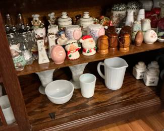 A few milk, glass pieces