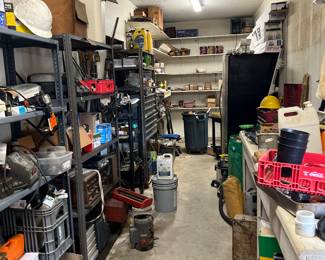 This tool room consist of hand tools, electrical tools from electrical plumbing, automotive, trailer, sump pumps, magnetic drill, press, craftsman tools, cobalt, and many other tools