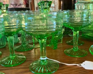 Beautiful uranium sherbet servers