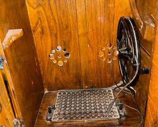 Sewing machine is a treadle type