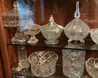 A huge collection of cut Crystal in this cabinet