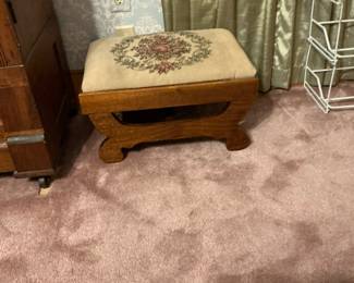Needlepoint footstool