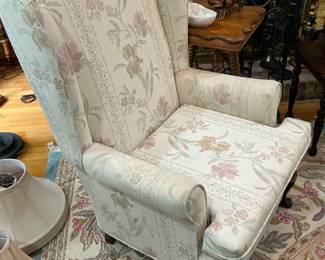 Beautiful floral wingback chair. This chair is on pre-sale.