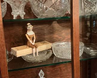 Cut crystal baskets, candy dishes