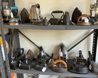 Large collection of old vintage irons