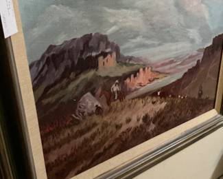 This is a hand painted oil looks like the desert