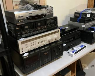You will find DVD players cassette players one VHS