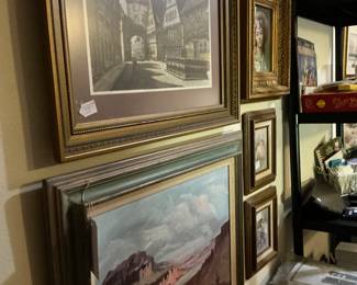 The office area consist some very unique oil paintings 