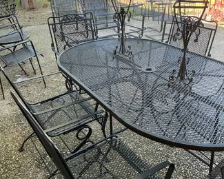 Patio sets wrought iron seven piece set