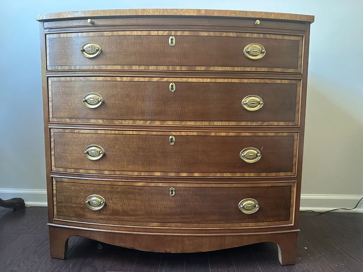 Baker Furniture Mahogany Bowfront Chest