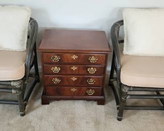 Mahogany Bachelor Chest with Brass Hardware
