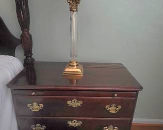 Crystal and brass lamp
