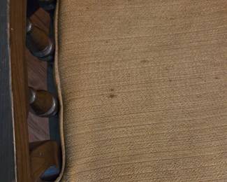 #14	Lenney's Wood Frame & Arm Chair w/Gold Button Back and Seat Cushion (as is stains) - 45" Tall	 $40.00 
