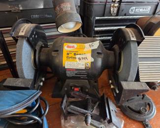 #144	Tool Quality 8" Bench Grinder w/light	 $35.00 
