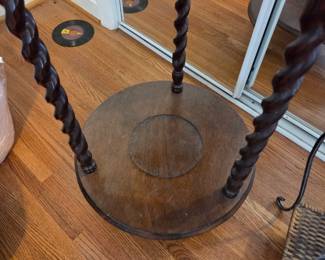 #48	Wood Barley Twist Leg Wash Stand w/Pitcher & Basin & Mirror w/towel rack on Sides - 24x15x51	 $75.00 
