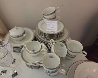 #222	Mikasa "Palatial Platinum" China set of 49 pieces	 $75.00 

