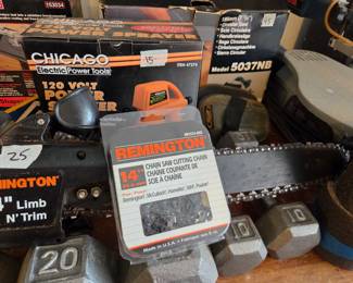 #149	Remington 14" Limb & Trim Chain Saw  w/extra chain	 $25.00 
