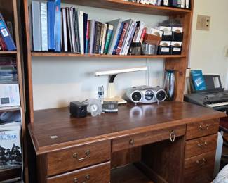 #66	Laminate Desk w/Wood Hutch w/2 shelves - You Move Upstairs - 60x30x29-71	 $50.00 
