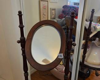#48	Wood Barley Twist Leg Wash Stand w/Pitcher & Basin & Mirror w/towel rack on Sides - 24x15x51	 $75.00 

