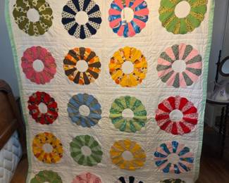 #49	Machine Pieced and Quilted Scrappy Quilt w/small Stain - 66x88	 $60.00 
