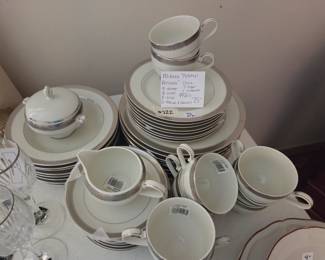 #222	Mikasa "Palatial Platinum" China set of 49 pieces	 $75.00 
