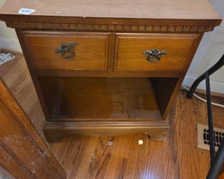 #50	Wood 1 drawer & 1 shelf Bedside Table - (as is finish) - 21x13.5x24	 $20.00 
