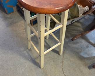 #162	White Painted Bar Stool w/Wood Top - 29" Tall	 $20.00 
