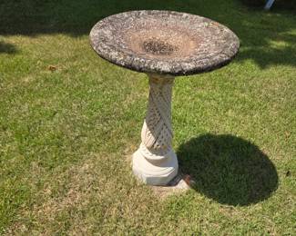 #76	Concrete Bird Bath - 2 pcs   (bottom is different than top) You Move	 $45.00 

