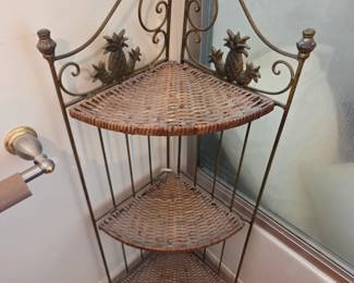 #57	Metal/Wicker Foldable 3 shelf Corner Display Cabinet - 17x39	 $25.00 
