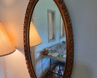 #17	Oval Wood Gold Painted Mirror - (needs silvering) - 20x36	 $60.00 
