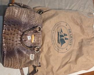 #239	Brahmin Tan Leather Purse w/Dust Bag (inside has some ink marks)	 $50.00 
