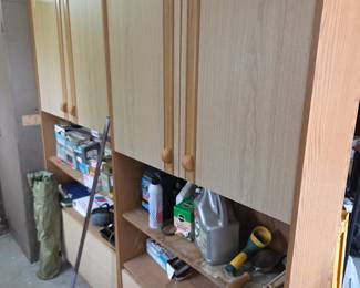 #124	Laminate 2 Door Storage Cabinet -w/2 shelves (as-is) 39x12x79	 $40.00 
