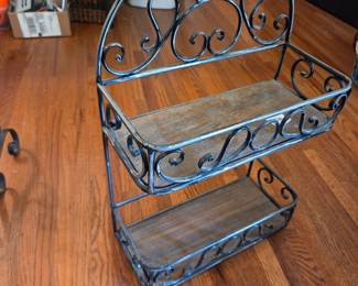 #19	Metal/Wood 2 shelf Wall Mounted Shelf - 15x22	 $25.00 
