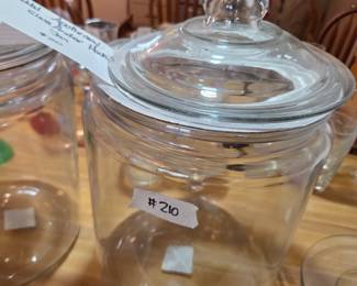 #210	Lidded Apothecary Jar by Anchor Hocking - approx 13.5" Tall	 $20.00 

