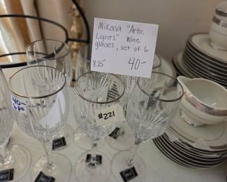 #221	Mikasa "Artic Lights" Wine Glasses, Set of 6 8.25"	 $40.00 
