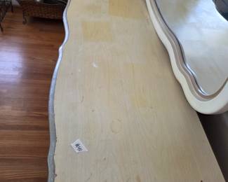 #40	French Provencial Dresser w/9 drawers & Mirror - 59x18x33  Mirror - 46x32  (as is finish)	 $100.00 
