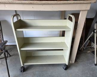 #170	Metal Rolling Bookshelf w/locking casters - 36x14x42	 $75.00 
