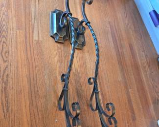 #18	2 Wall Mounted Metal Decorative  Candle Holders - 31" Tall	 $30.00 
