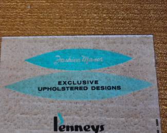 #14	Lenney's Wood Frame & Arm Chair w/Gold Button Back and Seat Cushion (as is stains) - 45" Tall	 $40.00 
