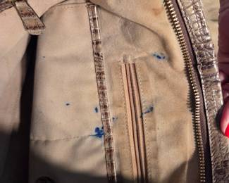 #239	Brahmin Tan Leather Purse w/Dust Bag (inside has some ink marks)	 $50.00 
